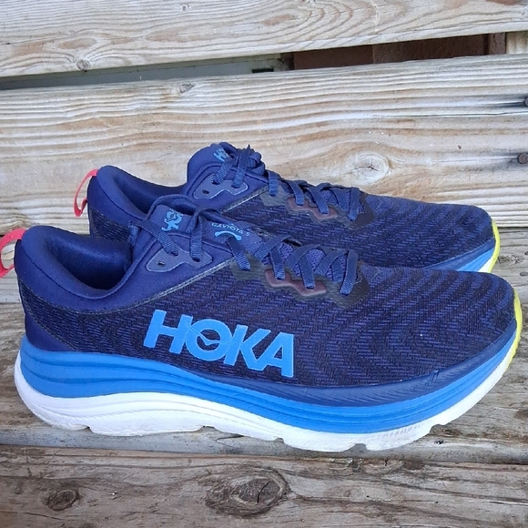 Hoka Gaviota 5 Navy and Blue Athletic Shoes - Picture 2 of 16